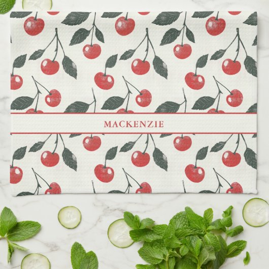 rustiek  kerspatroon theedoek (Gevouwen)