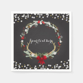 Rustiek Kerst Antler krans feestdag Servet