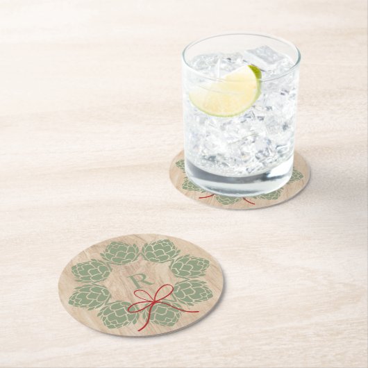 Rustiek Kerst Bier Hops Onderzetter (Insitu)