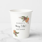 Rustiek kerst botanisch Baby shower Papieren Bekers (Voorkant)