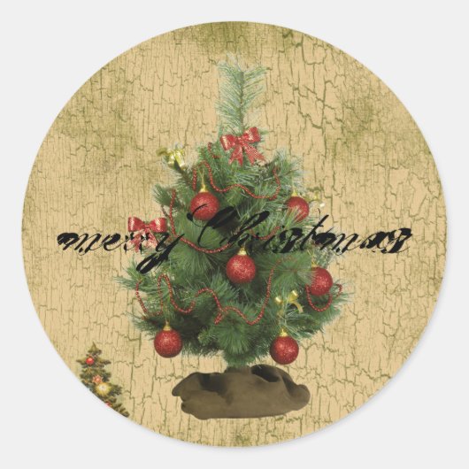 Rustiek Kerst sticker (Voorkant)