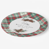 Rustiek Kerst Vrijgezellenfeest – Pinecone & Pine Papieren Bordje (Gekanteld)