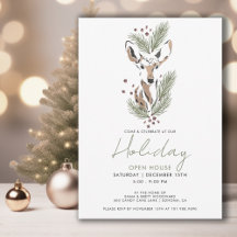 Rustiek Kerst Woodland Herten Holiday Party