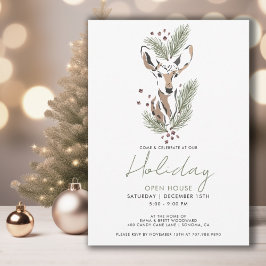 Rustiek Kerst Woodland Herten Holiday Party Kaart