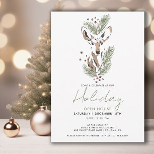 Rustiek Kerst Woodland Herten Holiday Party Kaart