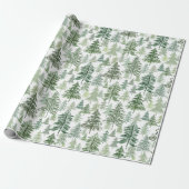 Rustiek kerstboombos in Sage Green Cadeaupapier (Uitgerold)