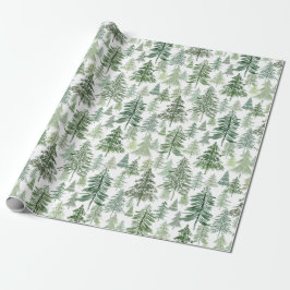 Rustiek kerstboombos in Sage Green Cadeaupapier