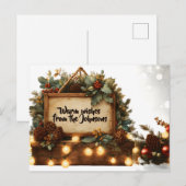 Rustiek kerstbord Lijst met aangepaste tekst Briefkaart (Voorkant / Achterkant)