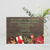 Rustiek kerstdiner kaart (Staand voorkant)
