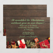 Rustiek kerstdiner kaart (Voorkant / Achterkant)