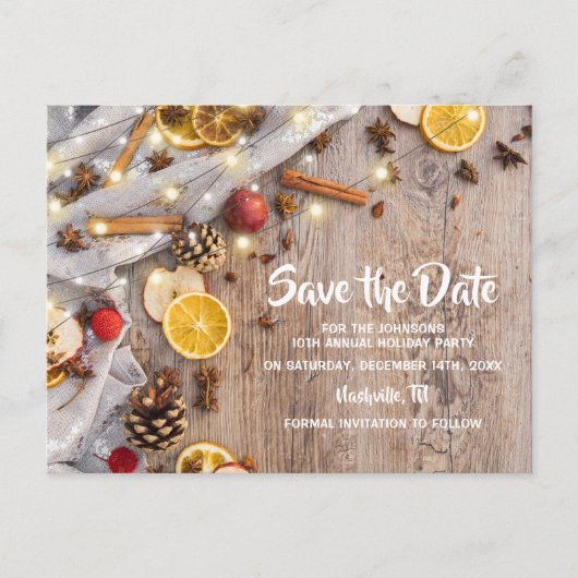 Rustiek Kerstfeest Feestelijk Feestelijk Feest Aankondigingskaart (Voorkant)