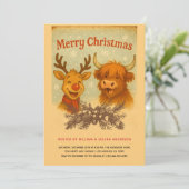 Rustiek  Kerstfeest Kaart (Staand voorkant)