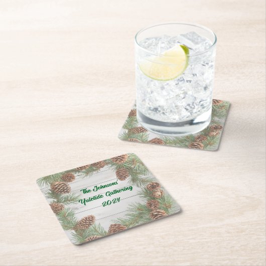 Rustiek kerstfeest kartonnen onderzetters (Insitu)