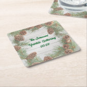 Rustiek kerstfeest kartonnen onderzetters (Schuin)