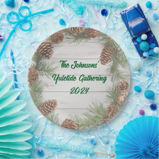 Rustiek kerstfeest papieren bordje (Feest)