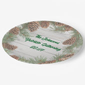 Rustiek kerstfeest papieren bordje (Gekanteld)