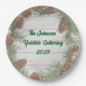 Rustiek kerstfeest papieren bordje (Voorkant)