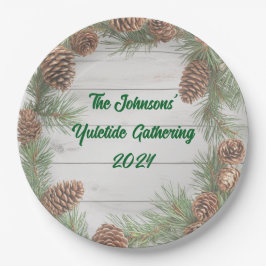Rustiek kerstfeest papieren bordje