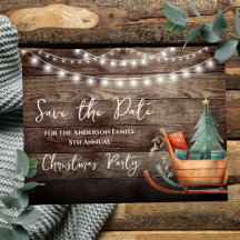 Rustiek Kerstfeest Save the Date Briefkaart