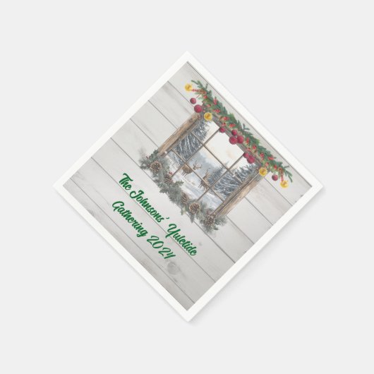 Rustiek kerstfeest servet (Hoek)