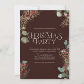 Rustiek kerstfeest uitnodigen | Bourgondische fees Feestdagenkaart (Voorkant)