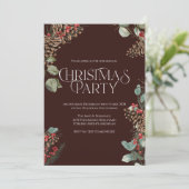 Rustiek kerstfeest uitnodigen | Bourgondische fees Feestdagenkaart (Staand voorkant)