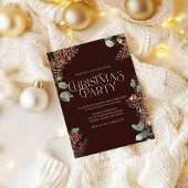 Rustiek kerstfeest uitnodigen | Bourgondische fees Feestdagenkaart