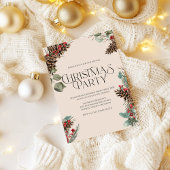 Rustiek kerstfeest uitnodigen | Thema Tan Holiday Feestdagenkaart