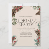 Rustiek kerstfeest uitnodigen | Thema Tan Holiday Feestdagenkaart (Voorkant)