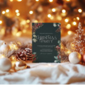 Rustiek kerstfeest, uitnodiging voor groene feestd