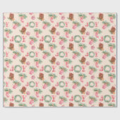 Rustiek Kerstgingham vreugde vakantie cadeau Cadeaupapier (Vlak)