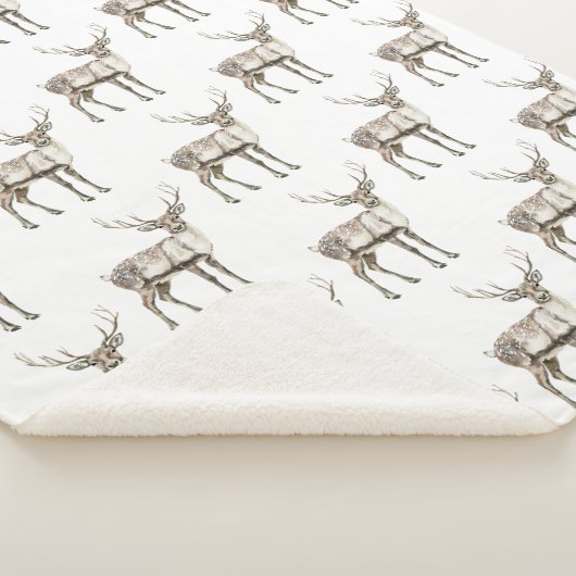 rustiek kersthert sherpa deken (3/4)