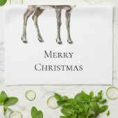 rustiek kersthert theedoek (Gevouwen)