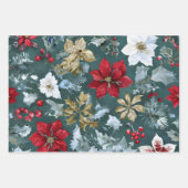 Rustiek kerstinsettia inpakpapier vel (Voorkant)