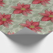 Rustiek kerstinsettias inpakpapier (Hoek)