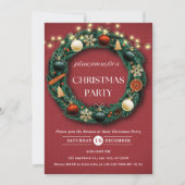 Rustiek Kerstkrans Feestelijk Kerstfeest Kaart (Voorkant)