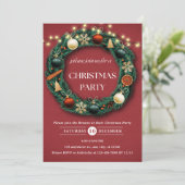 Rustiek Kerstkrans Feestelijk Kerstfeest Kaart (Staand voorkant)