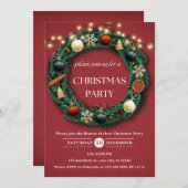 Rustiek Kerstkrans Feestelijk Kerstfeest Kaart (Voorkant / Achterkant)