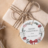 Rustiek Kerstkrans Vakantie Gift Bedankjes Labels