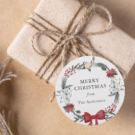 Rustiek Kerstkrans Vakantie Gift Bedankjes Labels