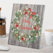 Rustiek Kerstkrans voetstuk teken Reclamebord Met Voetstuk (Insitu)