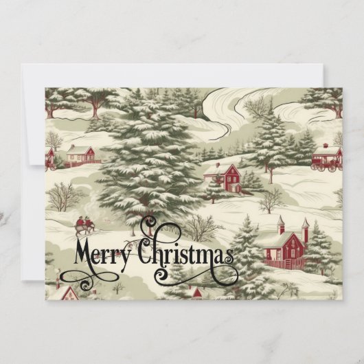 rustiek kerstland winterlandschap feestdagenkaart (Voorkant)