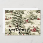 rustiek kerstland winterlandschap feestdagenkaart (Voorkant / Achterkant)