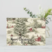 rustiek kerstland winterlandschap feestdagenkaart (Staand voorkant)