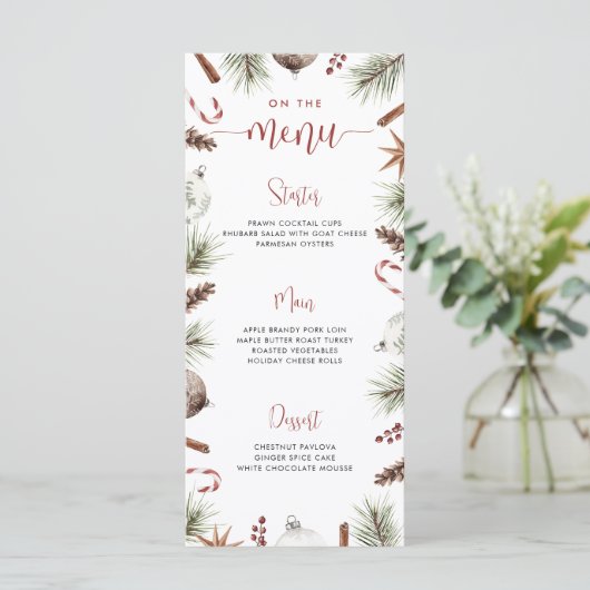 Rustiek kerstmenu menu (Staand voorkant)