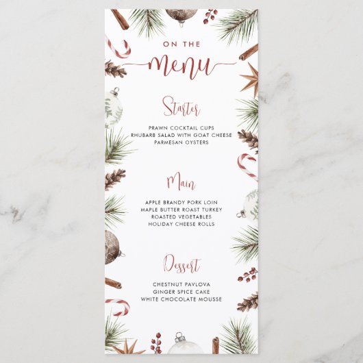 Rustiek kerstmenu menu (Voorkant)