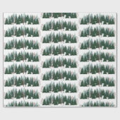 Rustiek Kerstmis dennenboom patroon Cadeaupapier (Vlak)