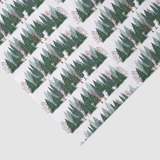 Rustiek Kerstmis dennenboom patroon Tissuepapier (Detail)