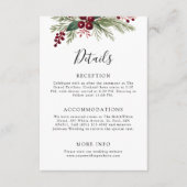 Rustiek Kerstmis Groen Bruiloft Informatiekaartje (Voorkant)