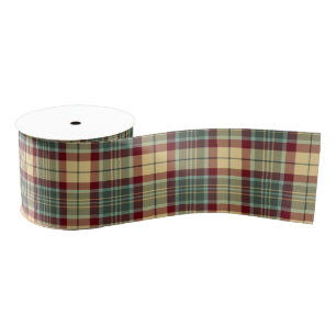 Rustiek kerstplaid tartan patroon grosgrain lint
